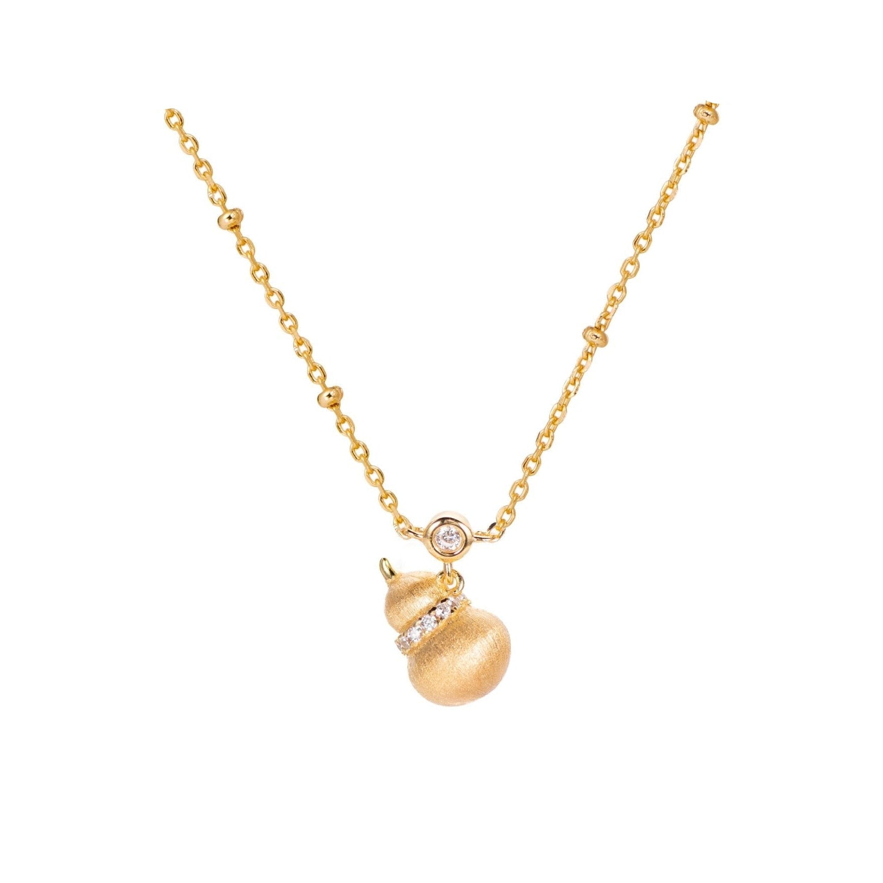 Golden Gourd Charm Necklace - Gem Vivi
