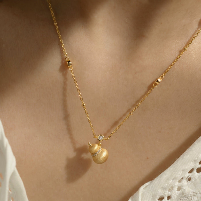Golden Gourd Charm Necklace - Gem Vivi