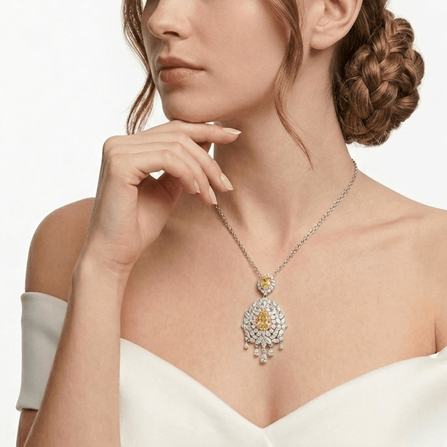 Golden Radiance Teardrop Pendant Necklace - Gem Vivi