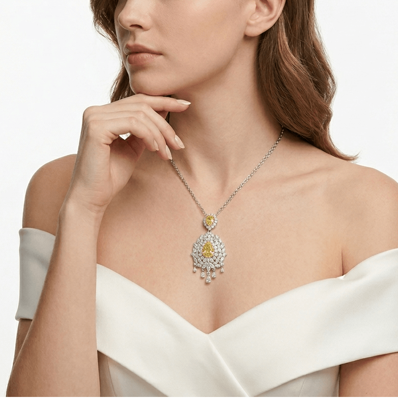 Golden Radiance Teardrop Pendant Necklace - Gem Vivi