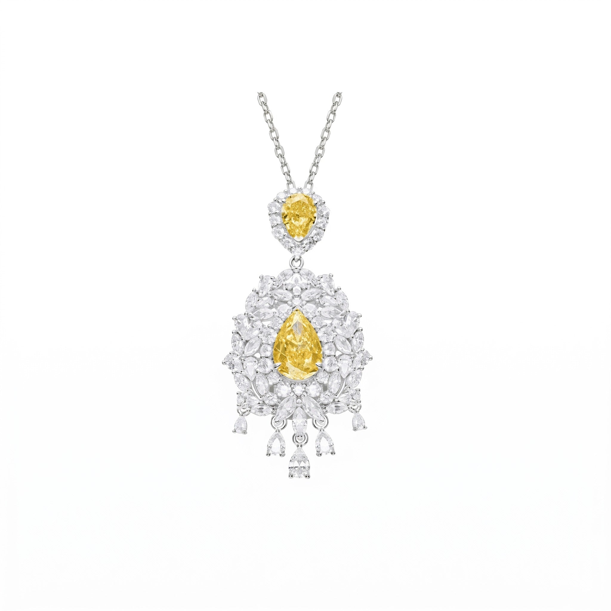Golden Radiance Teardrop Pendant Necklace - Gem Vivi