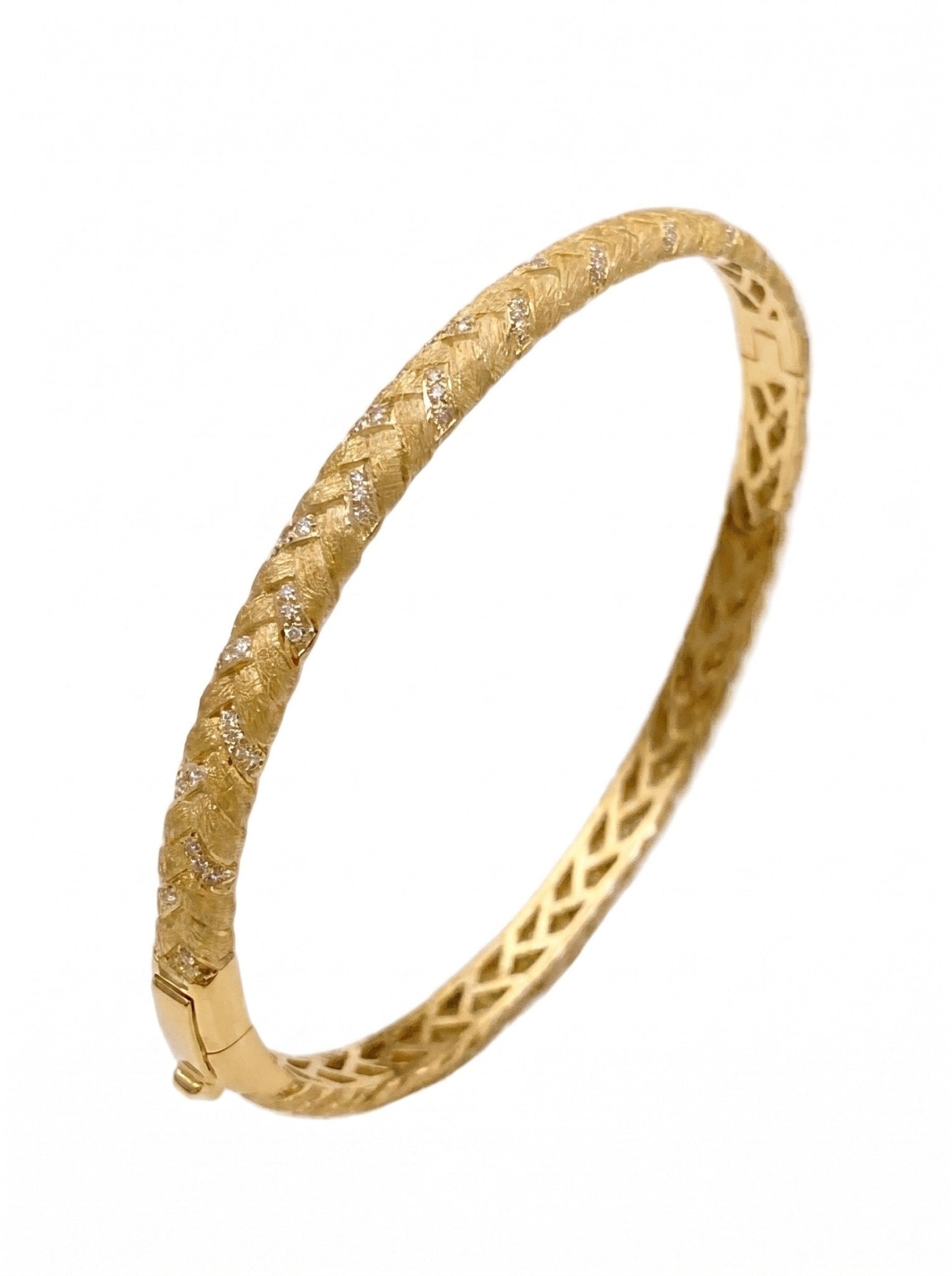 Golden Woven Sparkle Bangle - Gem Vivi