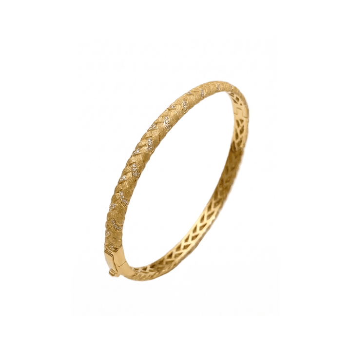 Golden Woven Sparkle Bangle - Gem Vivi