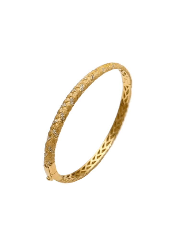 Golden Woven Sparkle Bangle - Gem Vivi