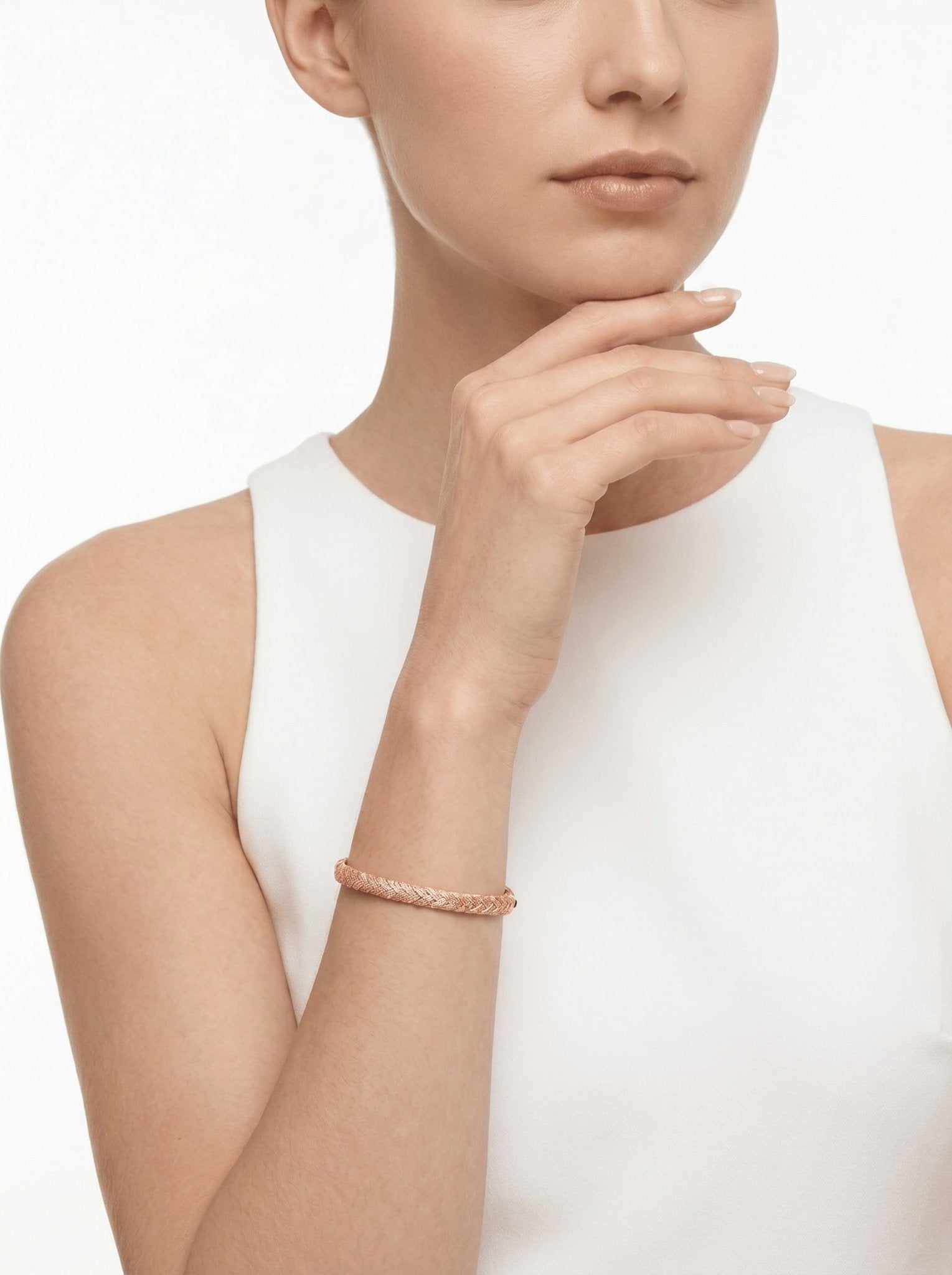 Golden Woven Sparkle Bangle - Gem Vivi