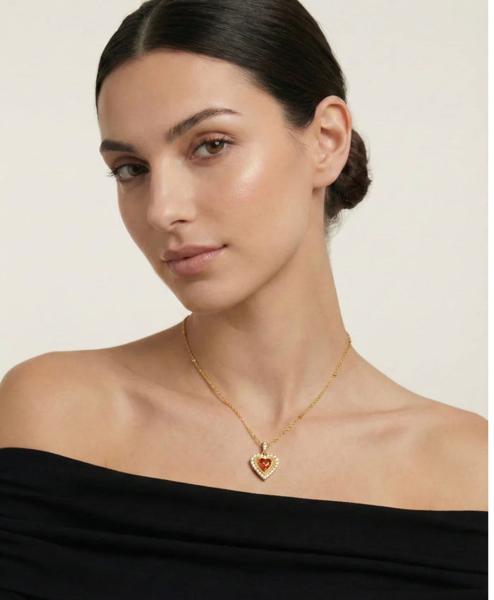 Heart Ember Halo Necklace - Gem Vivi