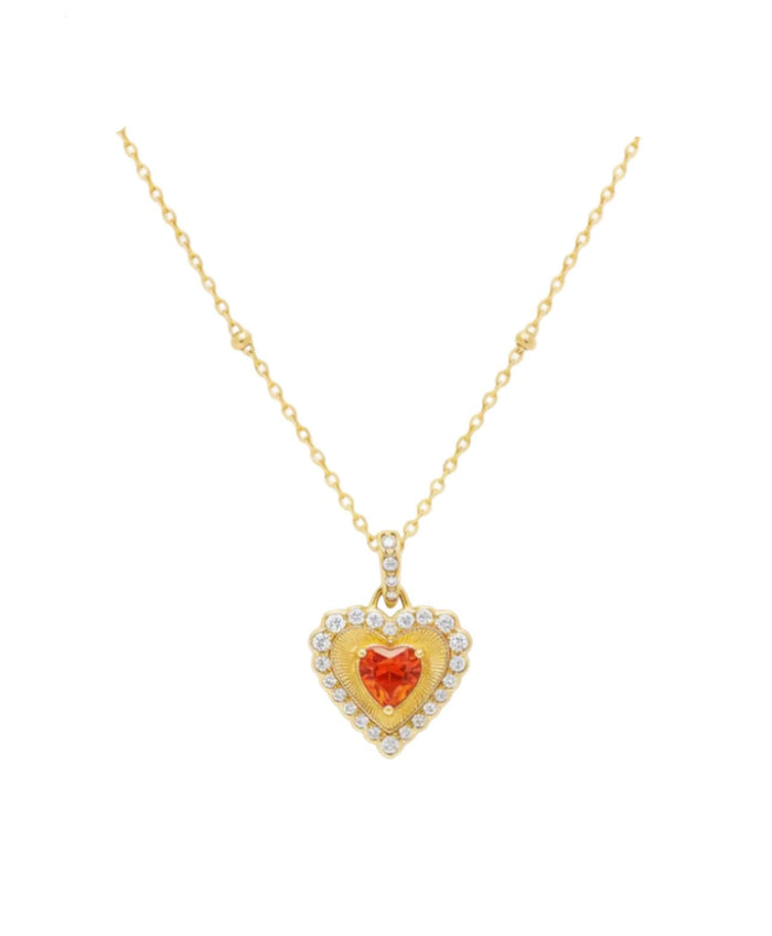 Heart Ember Halo Necklace - Gem Vivi