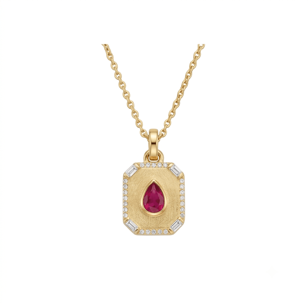 Heart Glow Red Pendant necklace - Gem Vivi