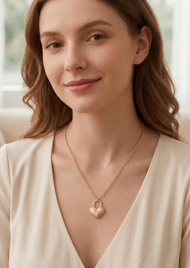 Heartlock Promise Pendant - Gem Vivi