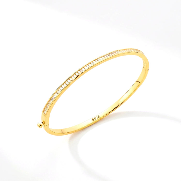 Hinged Baguette Glow Bangle Bracelet - Gem Vivi