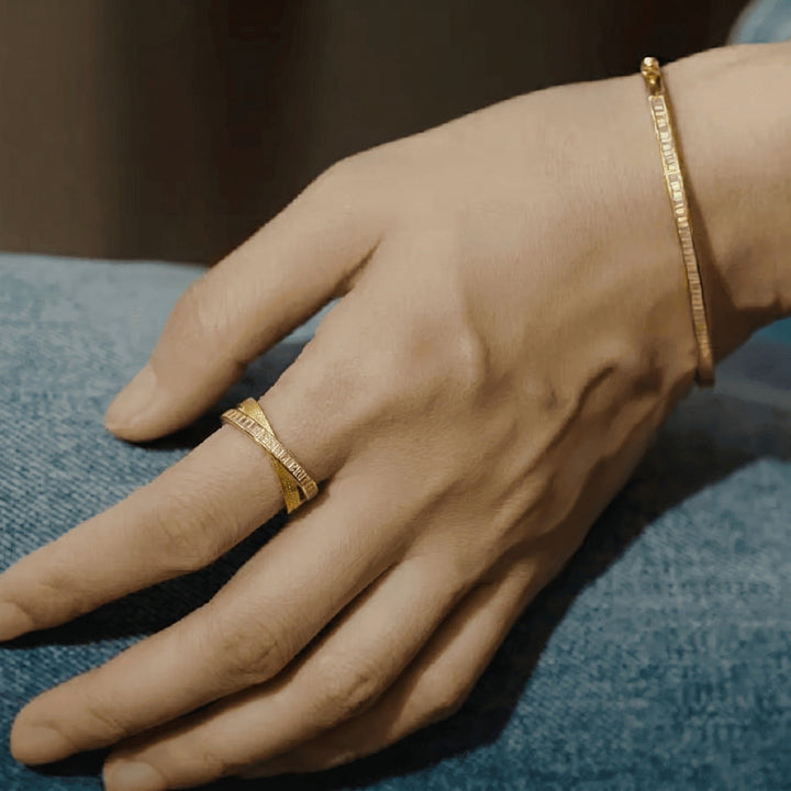 Hinged Baguette Glow Bangle Bracelet - Gem Vivi