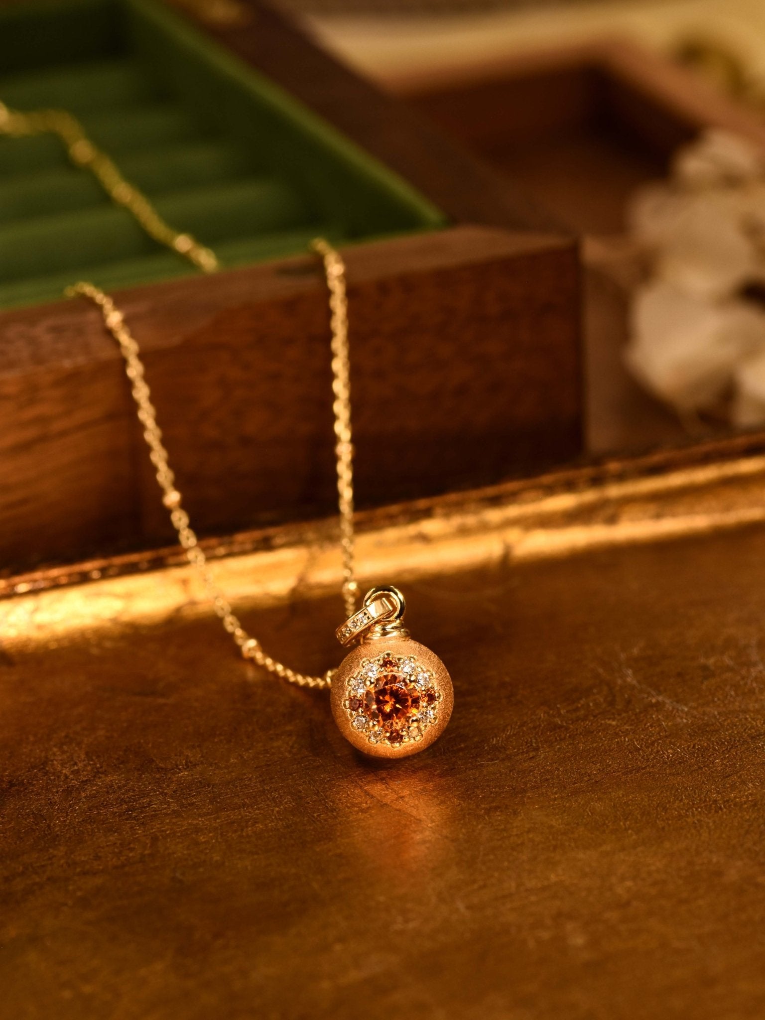 Honey Glow Solitaire Necklace - Gem Vivi