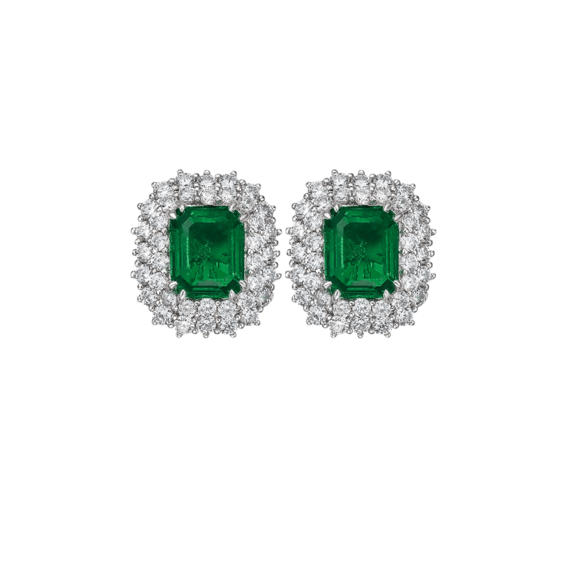 Imperial Emerald Garden Studs Earrings - Gem Vivi