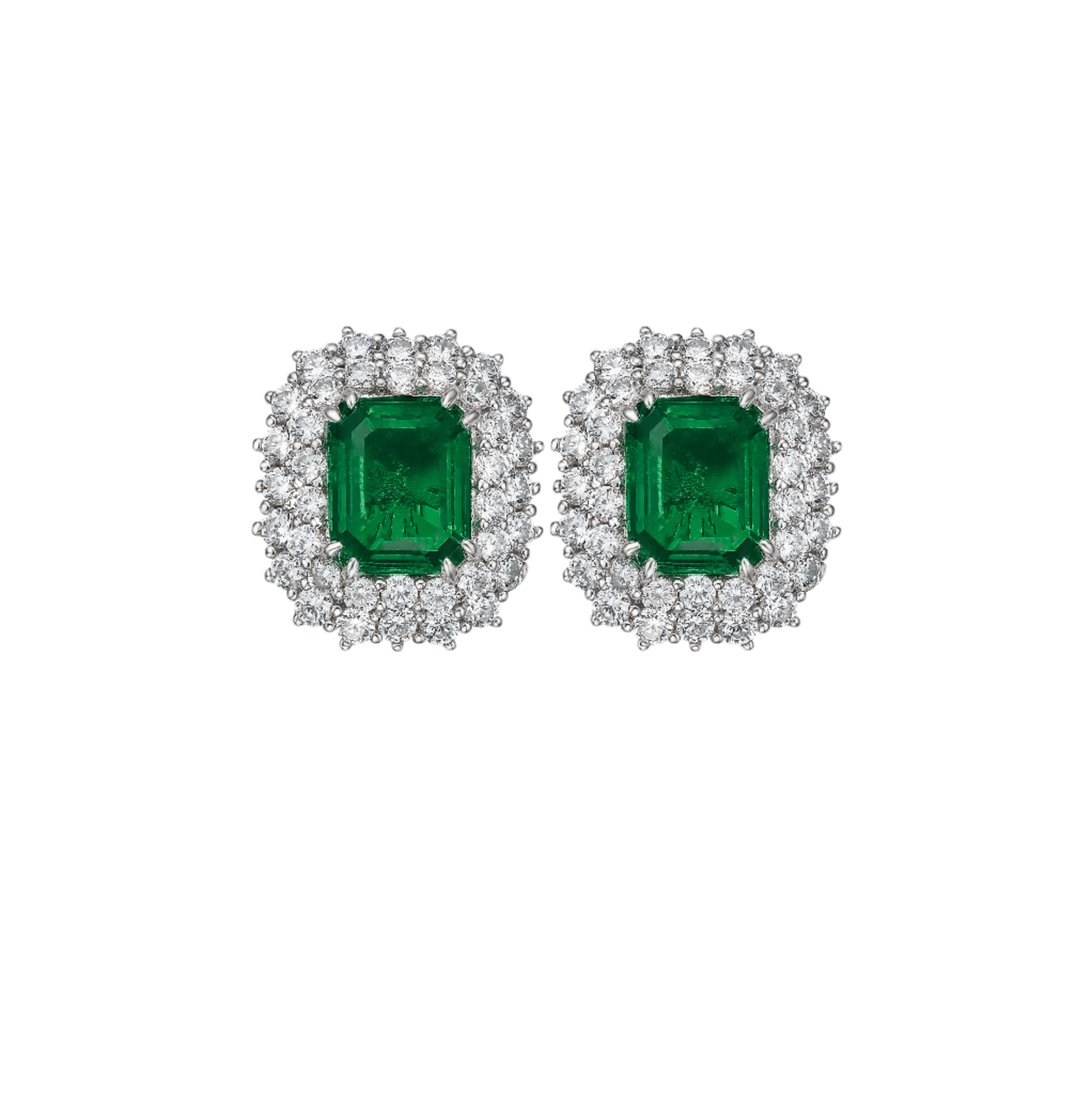 Imperial Emerald Garden Studs Earrings - Gem Vivi