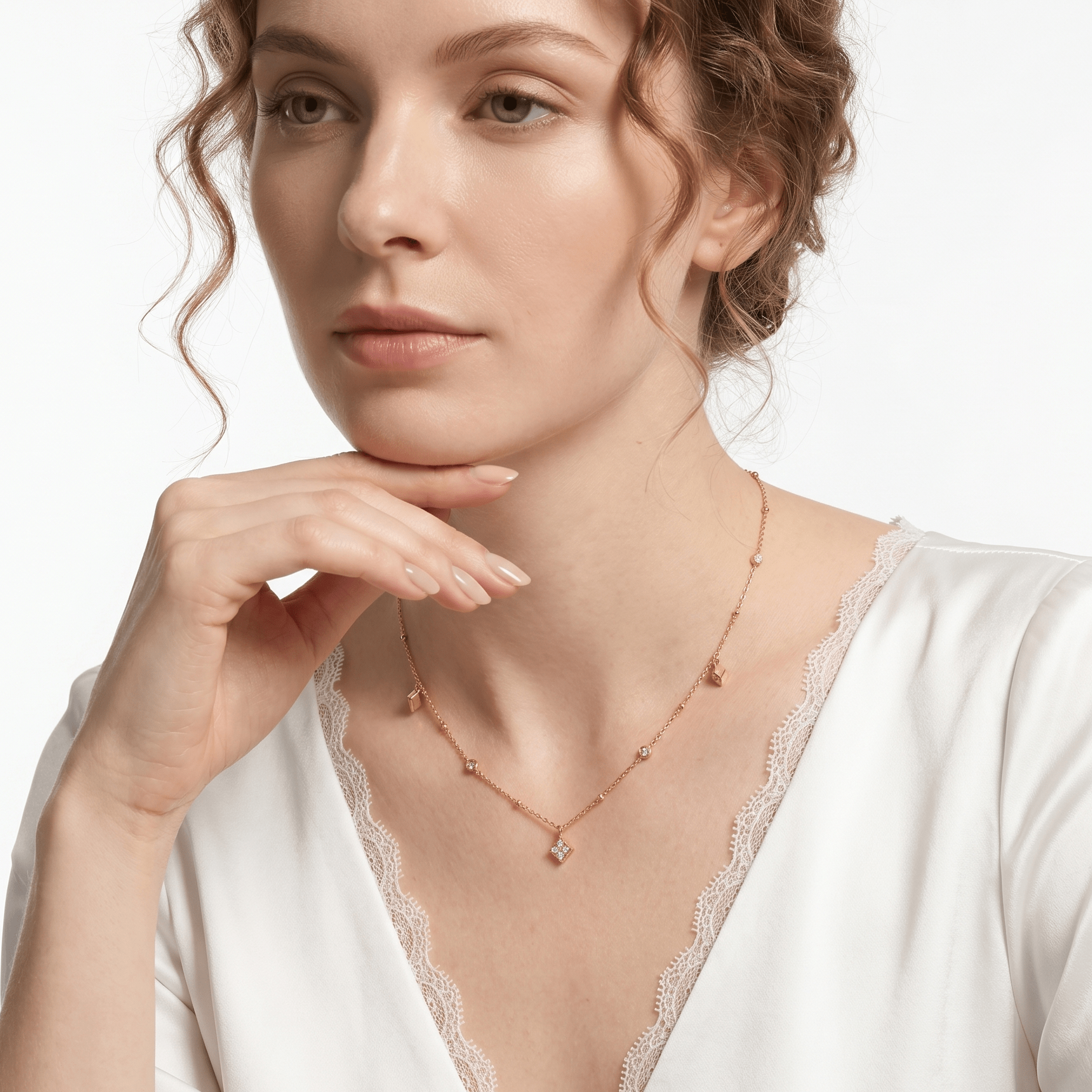 Ivy Charm Station Necklace - Gem Vivi