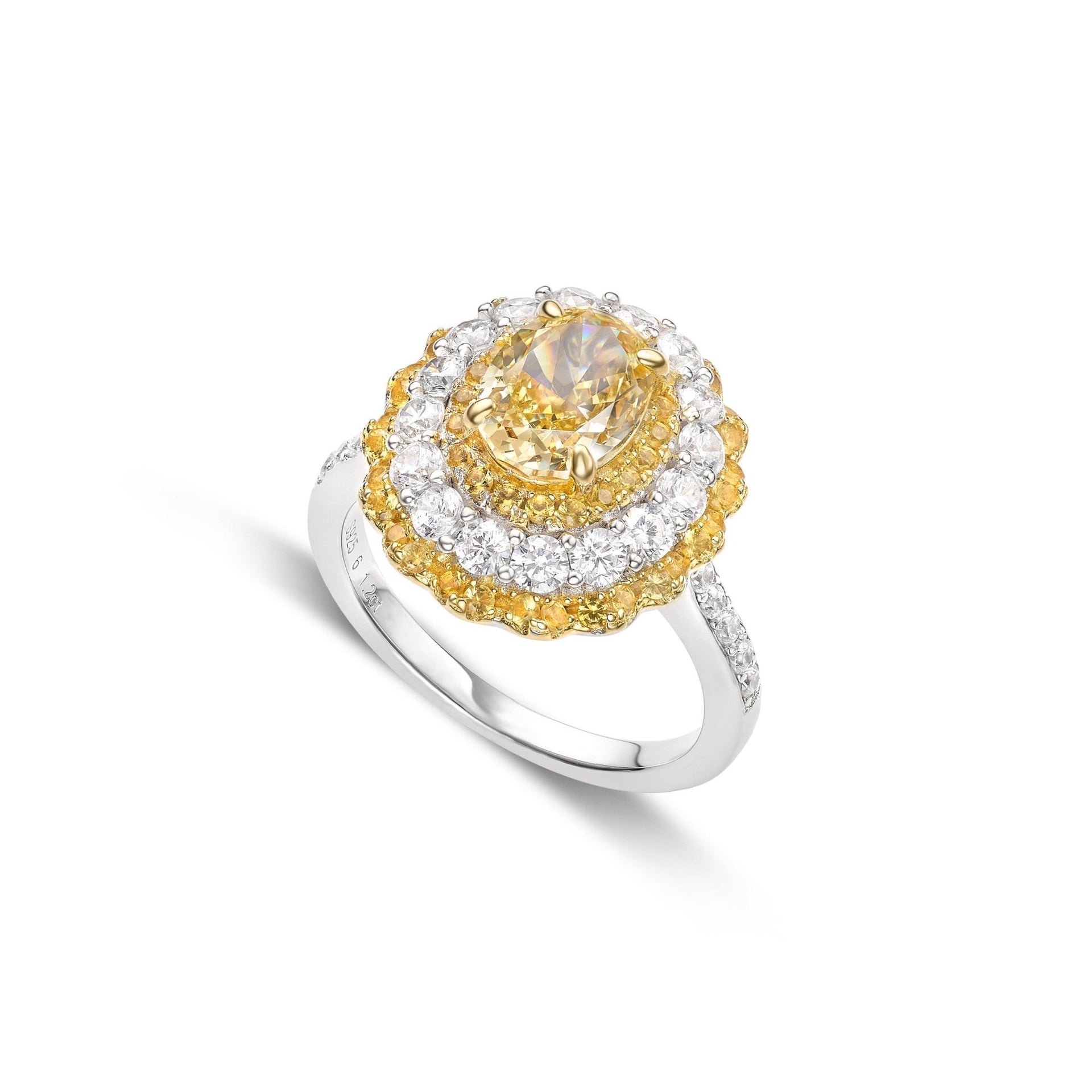 Layered Halo Oval Ring - Gem Vivi