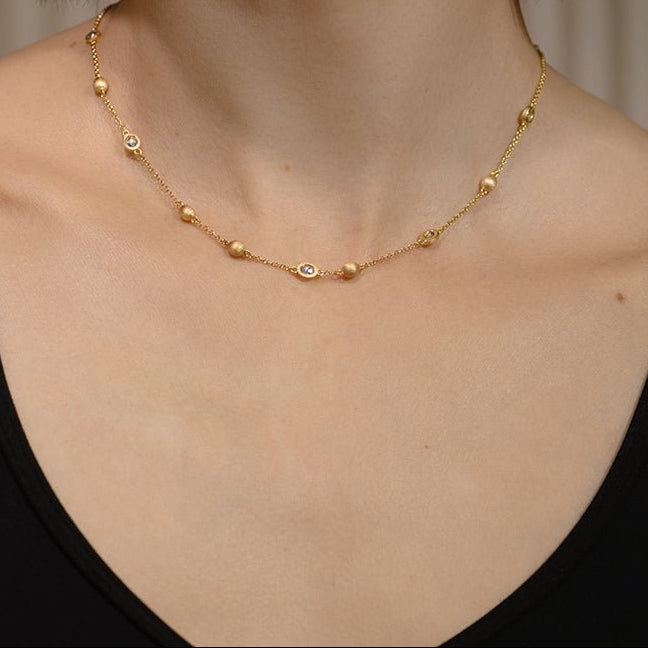 Lumi Bezel Shimmer Necklace - Gem Vivi