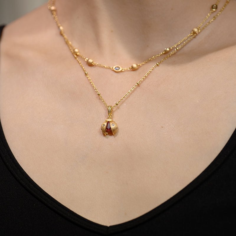 Lumi Bezel Shimmer Necklace - Gem Vivi