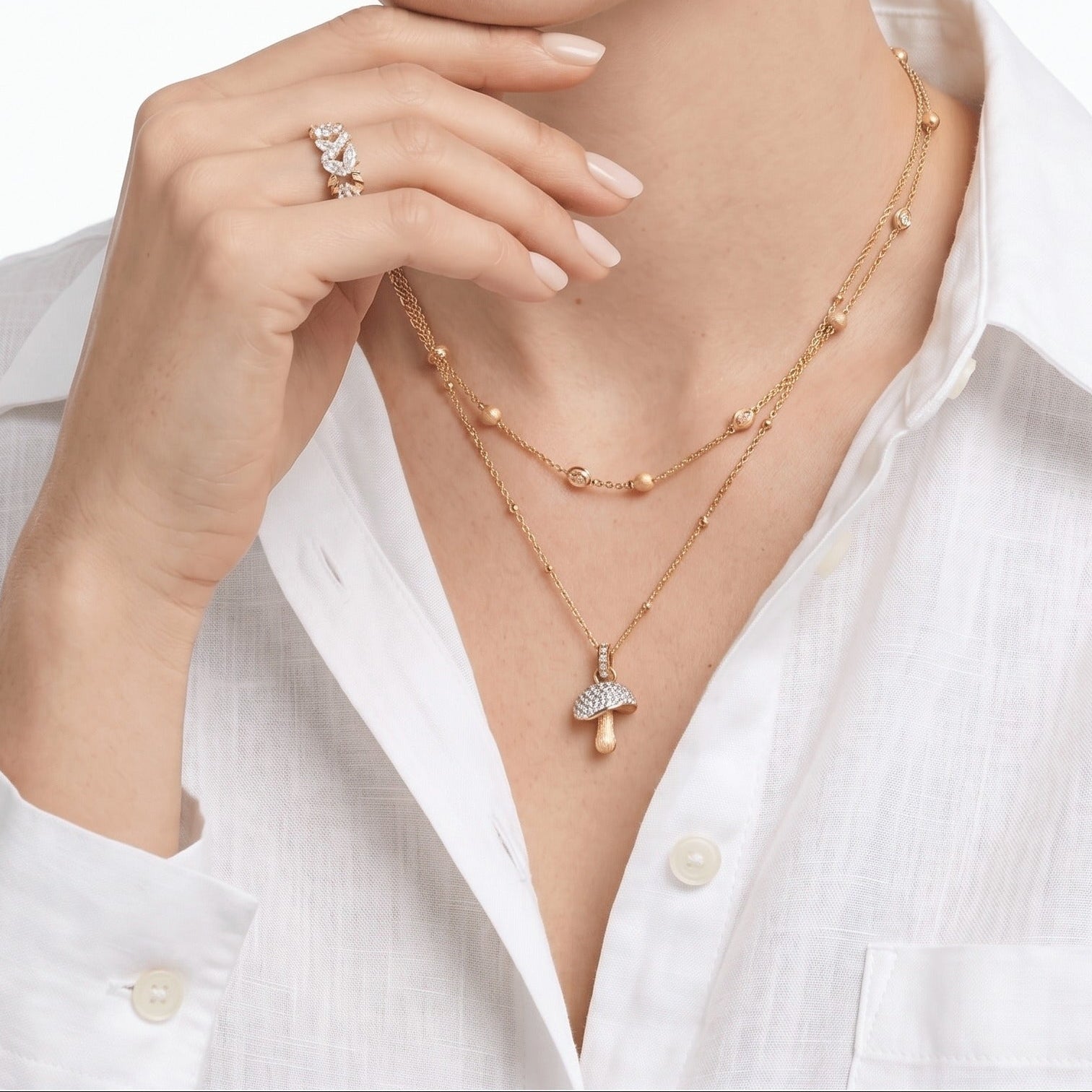 Lumi Bezel Shimmer Necklace - Gem Vivi