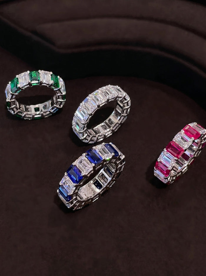 Lumière Emerald-Cut Eternity Band - Gem Vivi