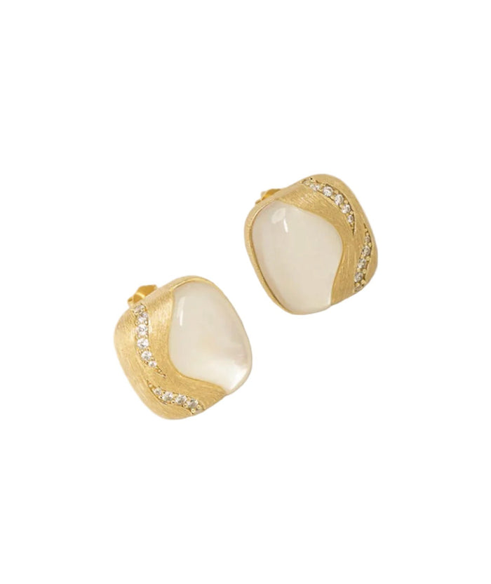 Luna Pearl Stud Earrings - Gem Vivi