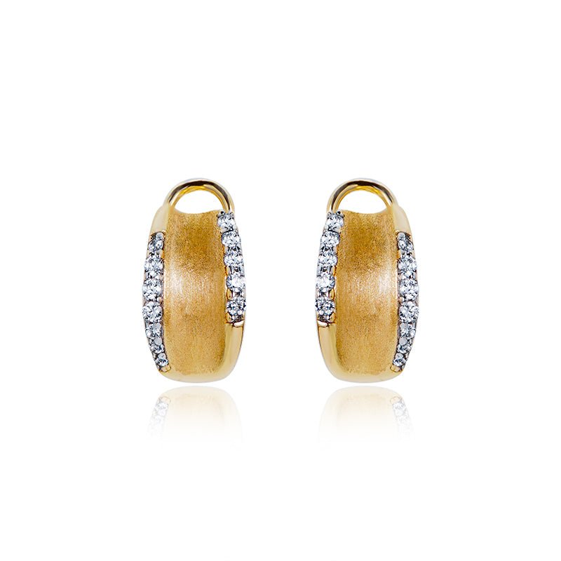 Lustre Pave Satin Hoops - Gem Vivi