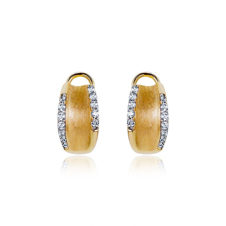 Lustre Pave Satin Hoops - Gem Vivi
