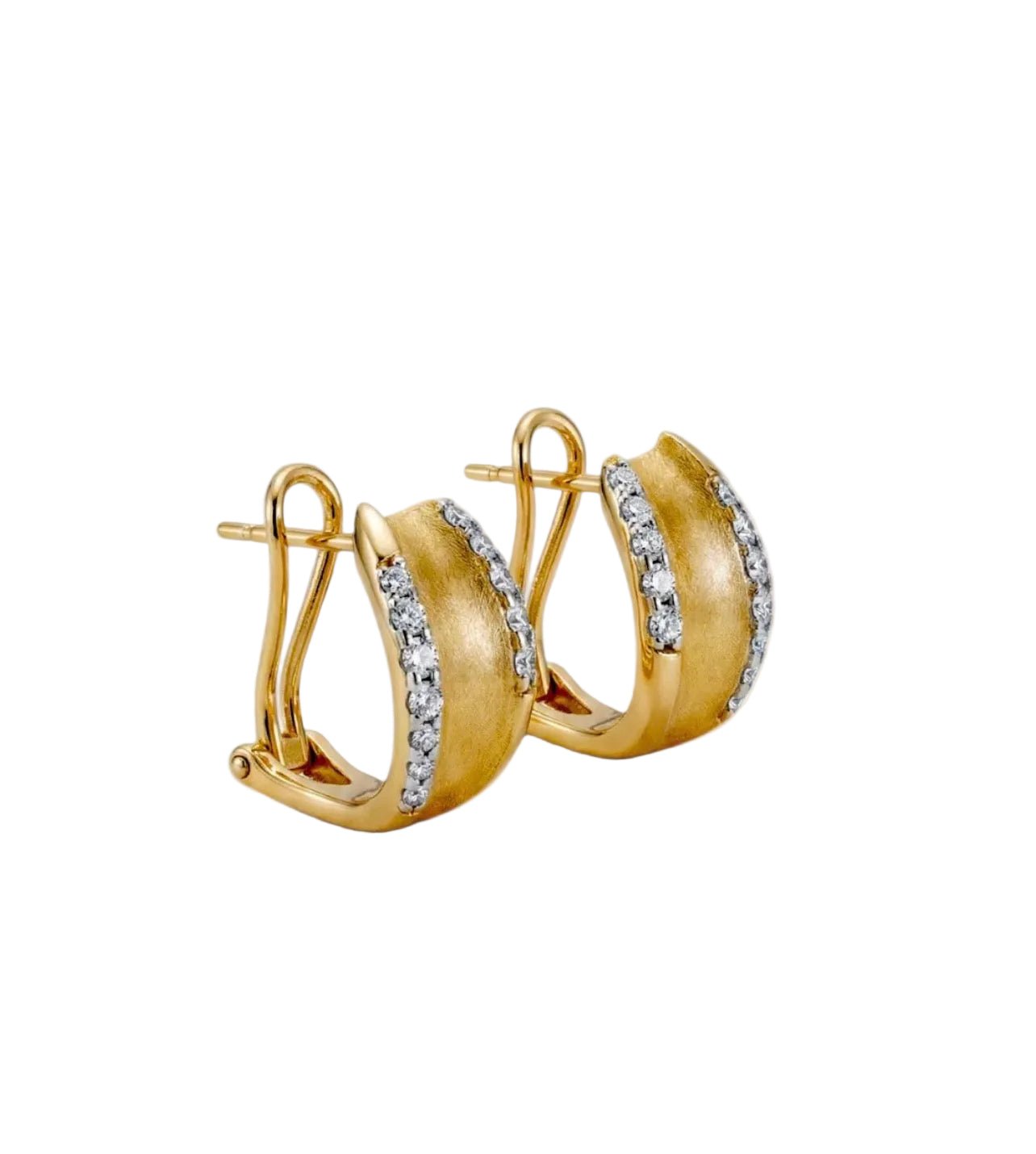 Lustre Pave Satin Hoops - Gem Vivi