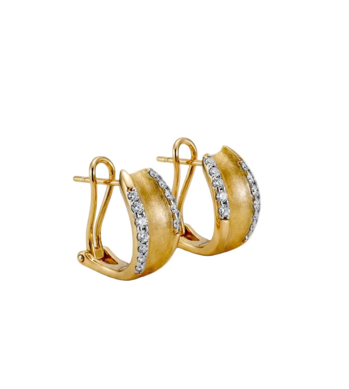 Lustre Pave Satin Hoops - Gem Vivi