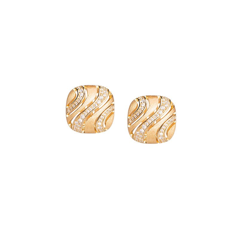 Marisa Wave Stud Earrings - Gem Vivi