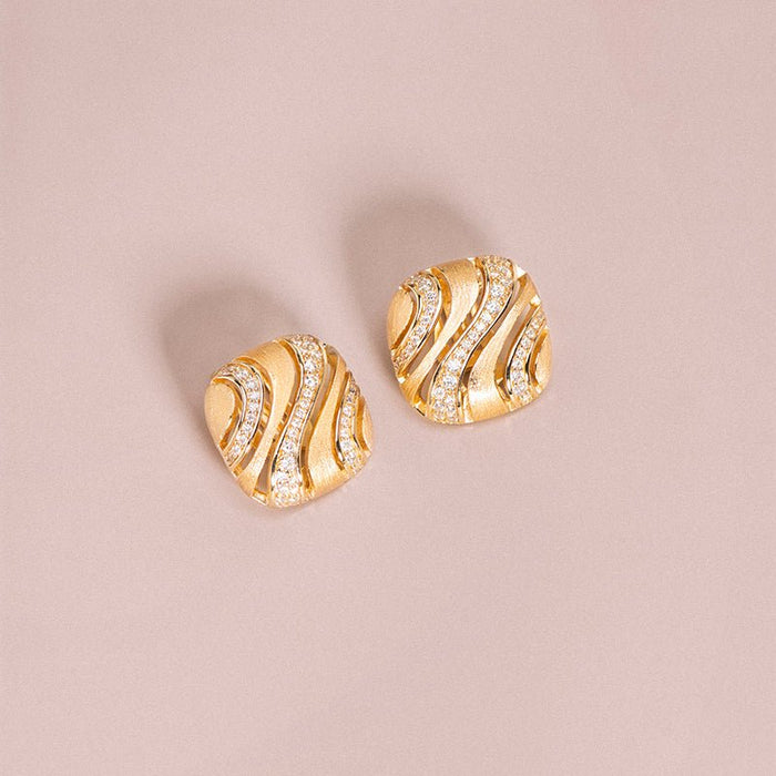 Marisa Wave Stud Earrings - Gem Vivi