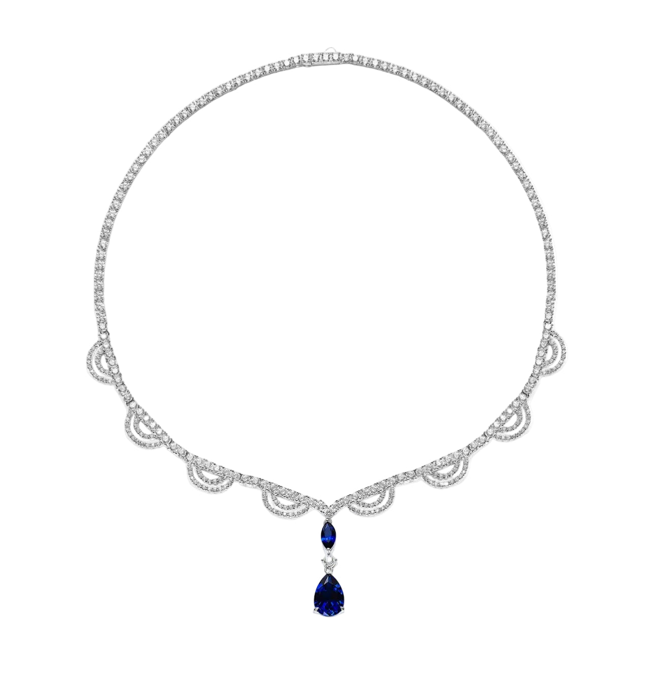 Midnight Cascade Sapphire Necklace - Gem Vivi