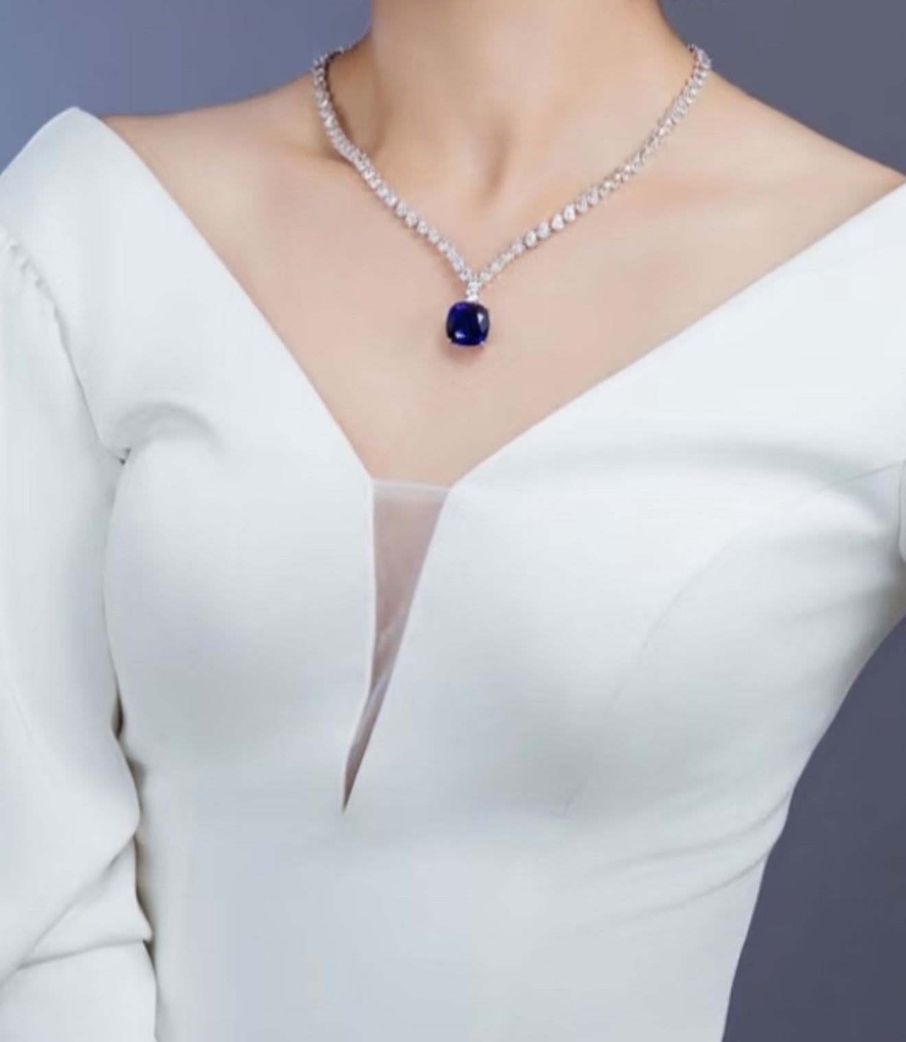 Midnight Majesty Sapphire Statement Necklace - Gem Vivi