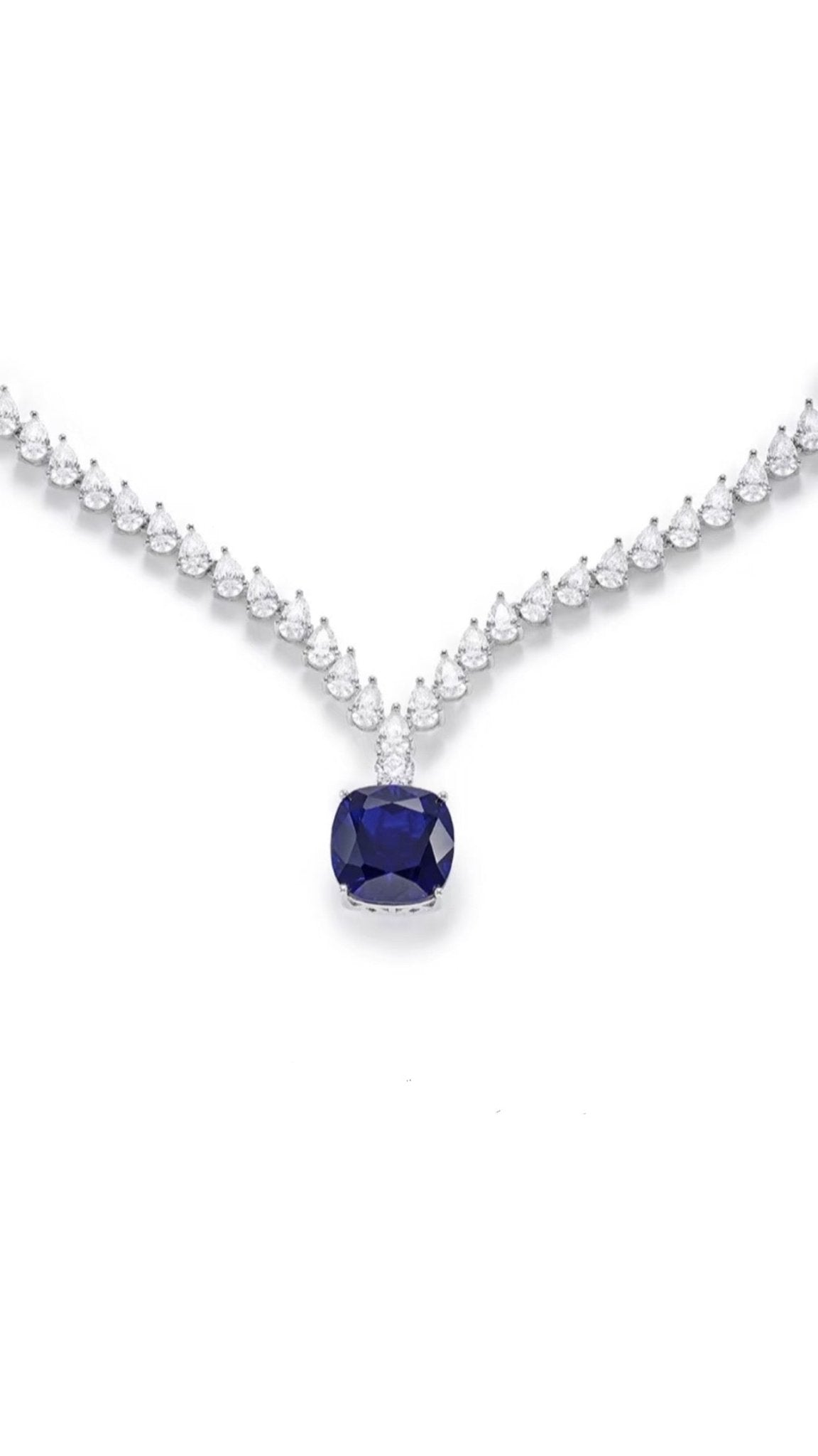 Midnight Majesty Sapphire Statement Necklace - Gem Vivi