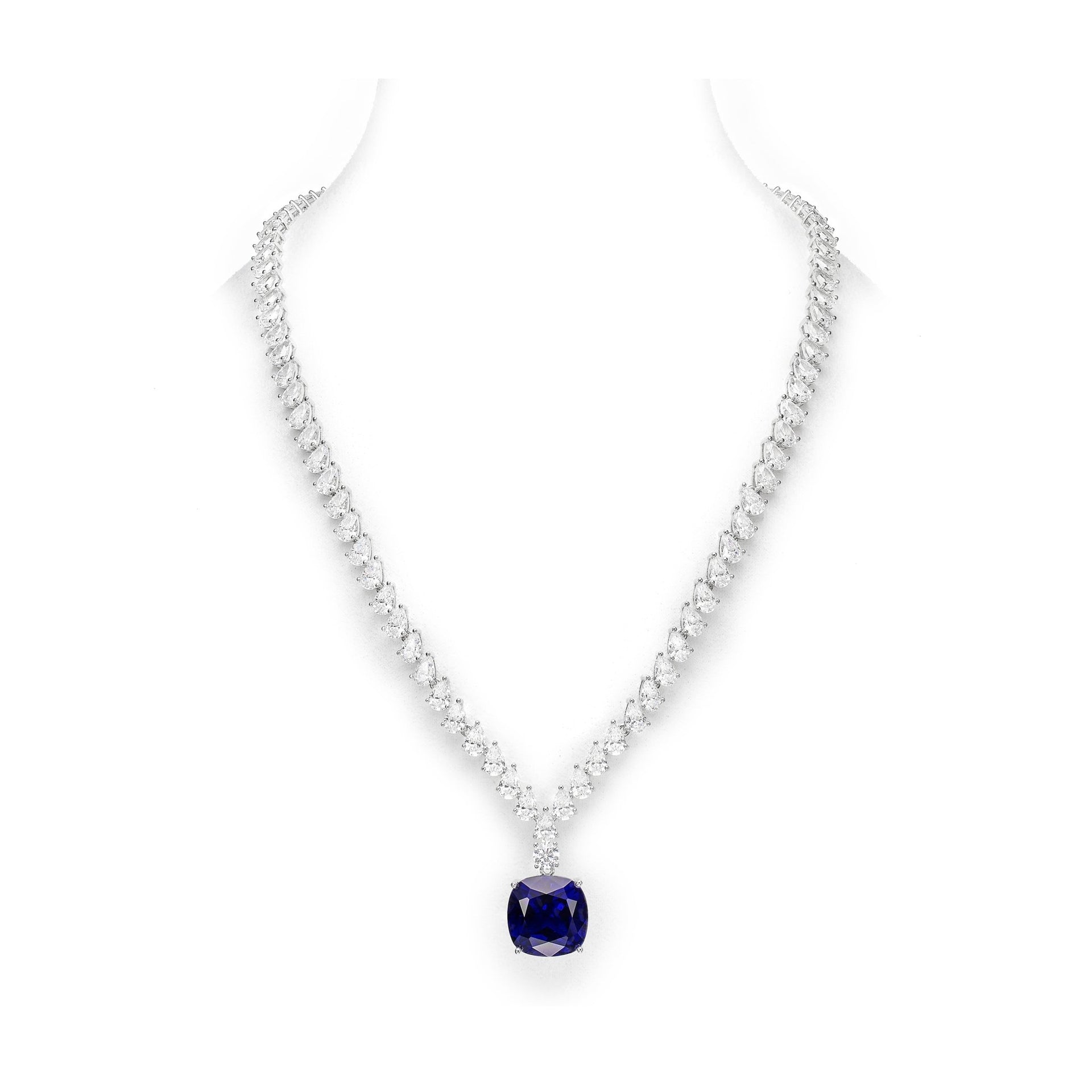 Midnight Majesty Sapphire Statement Necklace - Gem Vivi