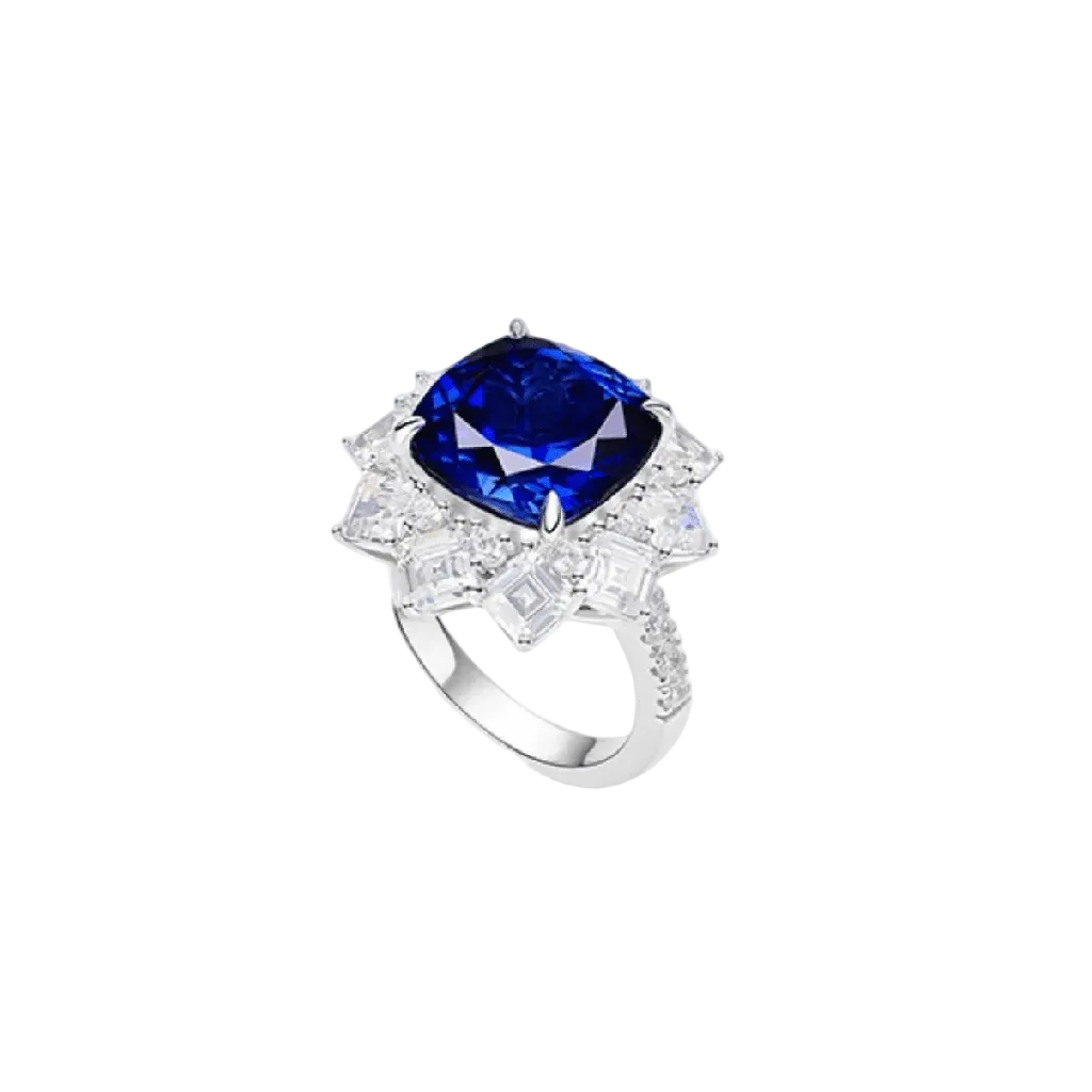 Midnight Sapphire Starburst Ring - Gem Vivi