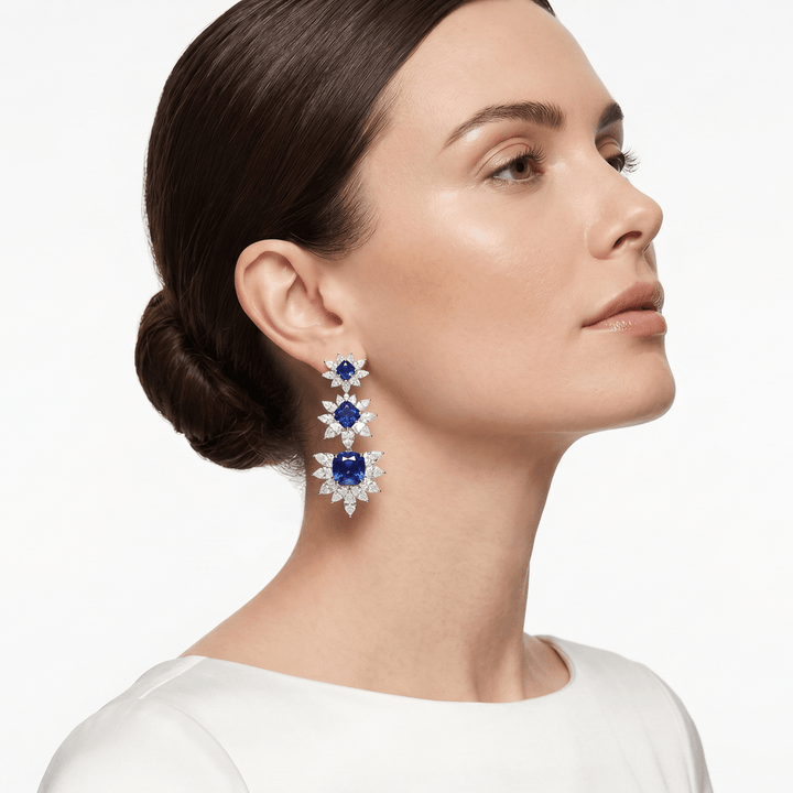 Midnight Starburst Drop Earrings - Gem Vivi