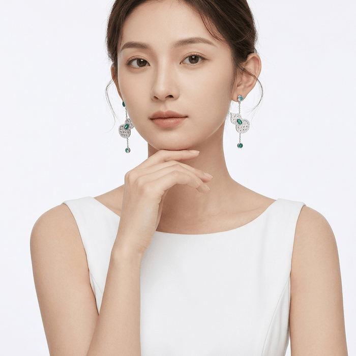 Ocean Muse Emerald Drop Earrings - Gem Vivi
