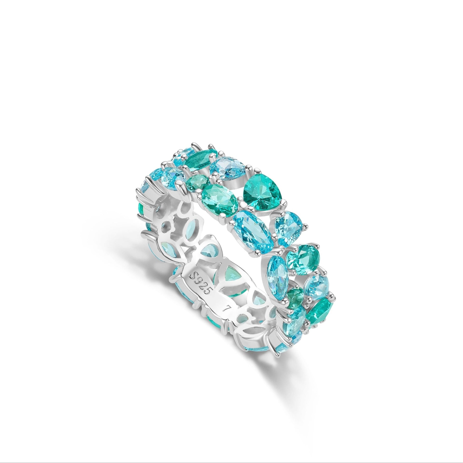 Ocean Prism Paraiba Duo Ring - Gem Vivi
