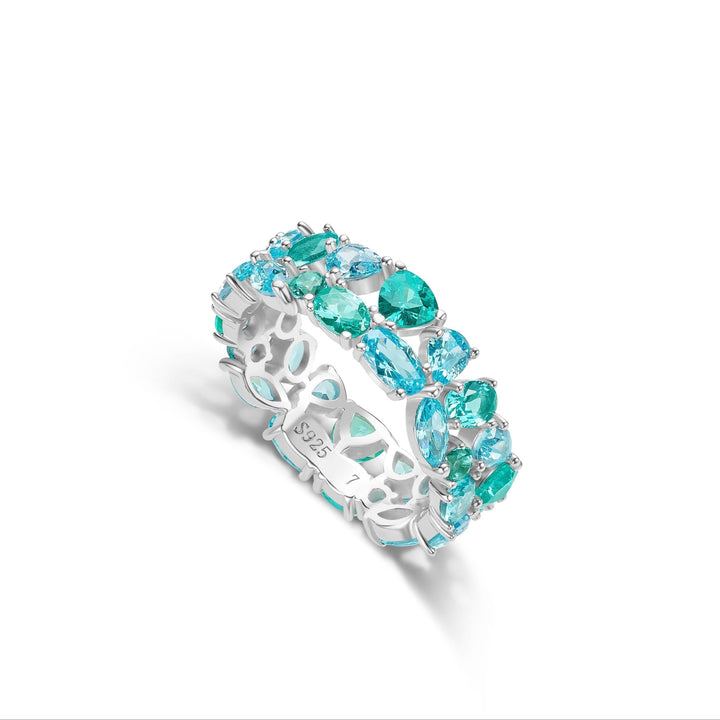 Ocean Prism Paraiba Duo Ring - Gem Vivi