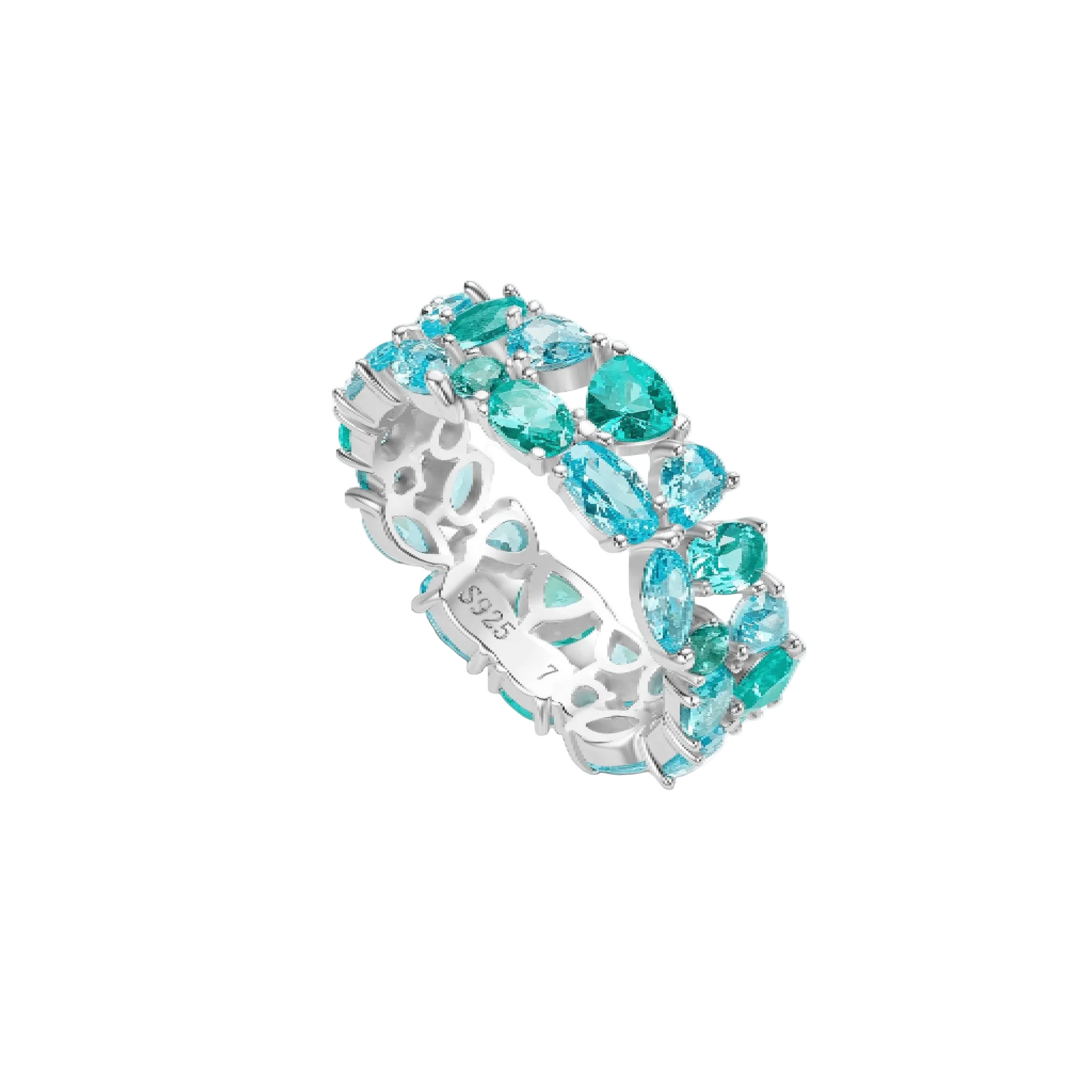 Ocean Prism Paraiba Duo Ring - Gem Vivi