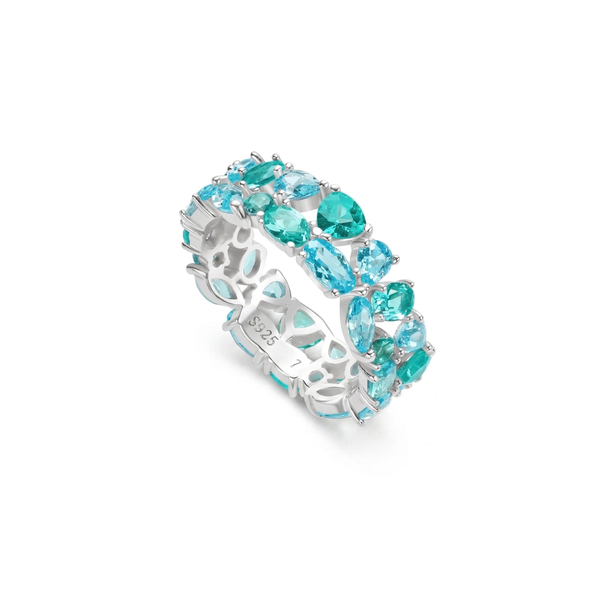 Ocean Prism Paraiba Duo Ring - Gem Vivi