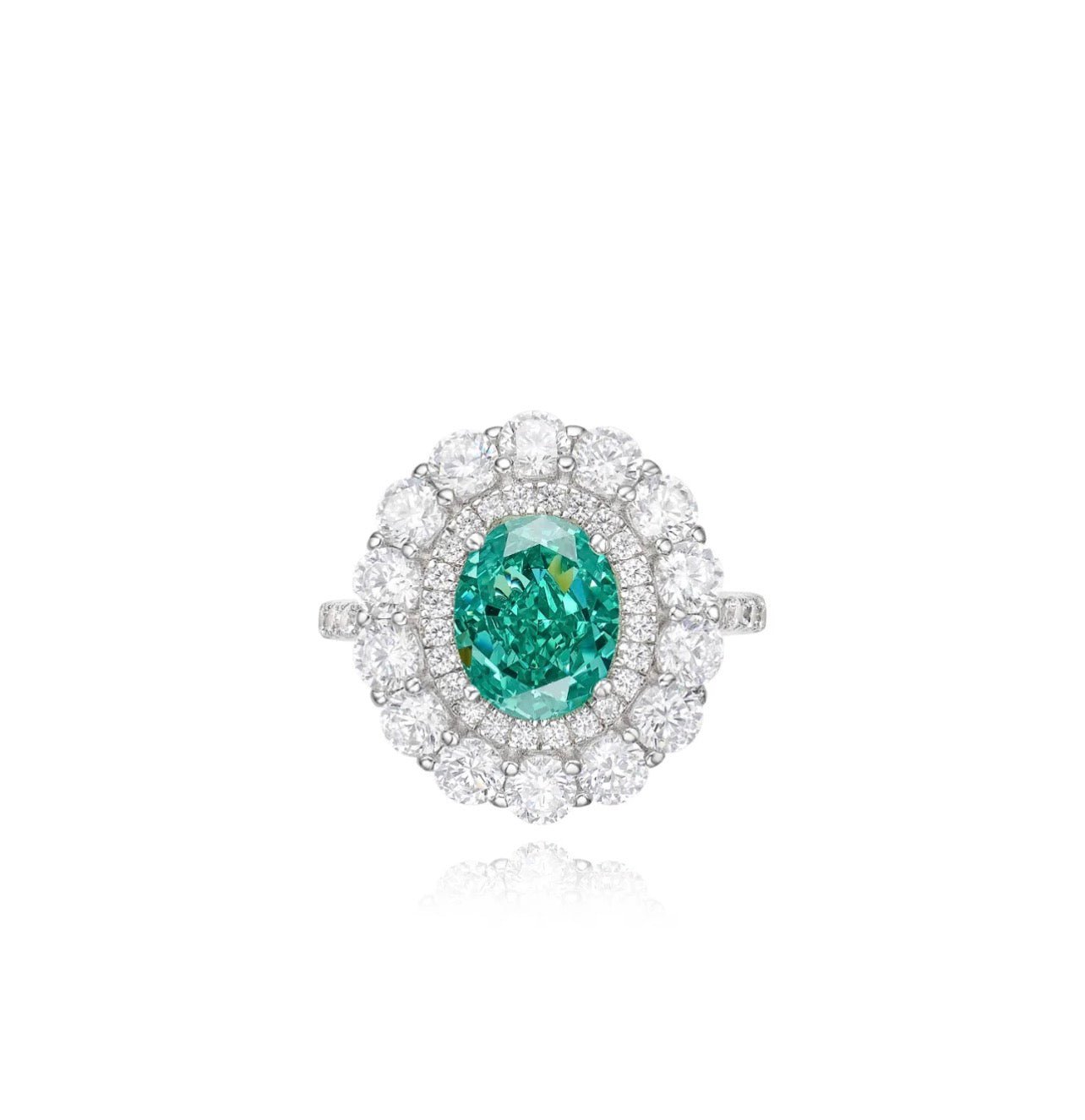Oval Halo Paraiba Ring - Gem Vivi