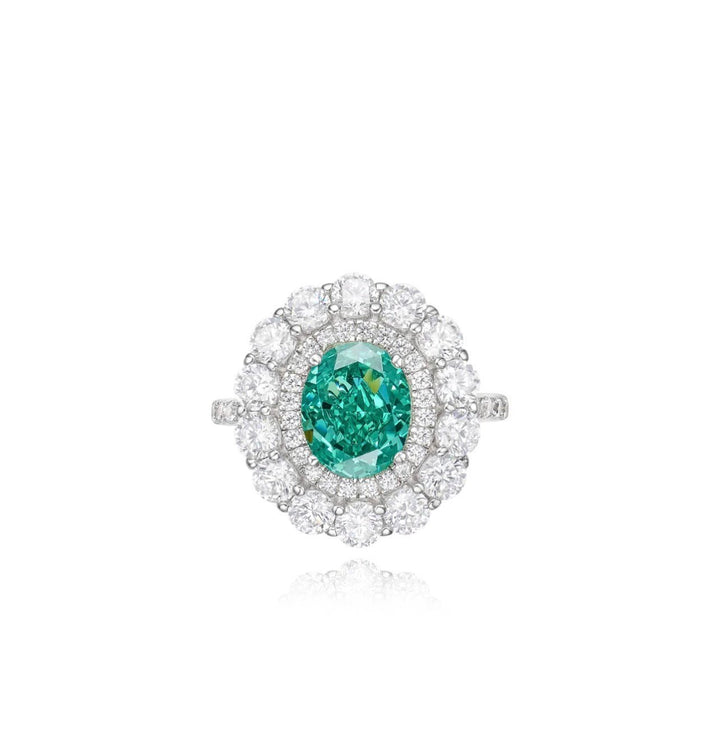 Oval Halo Paraiba Ring - Gem Vivi