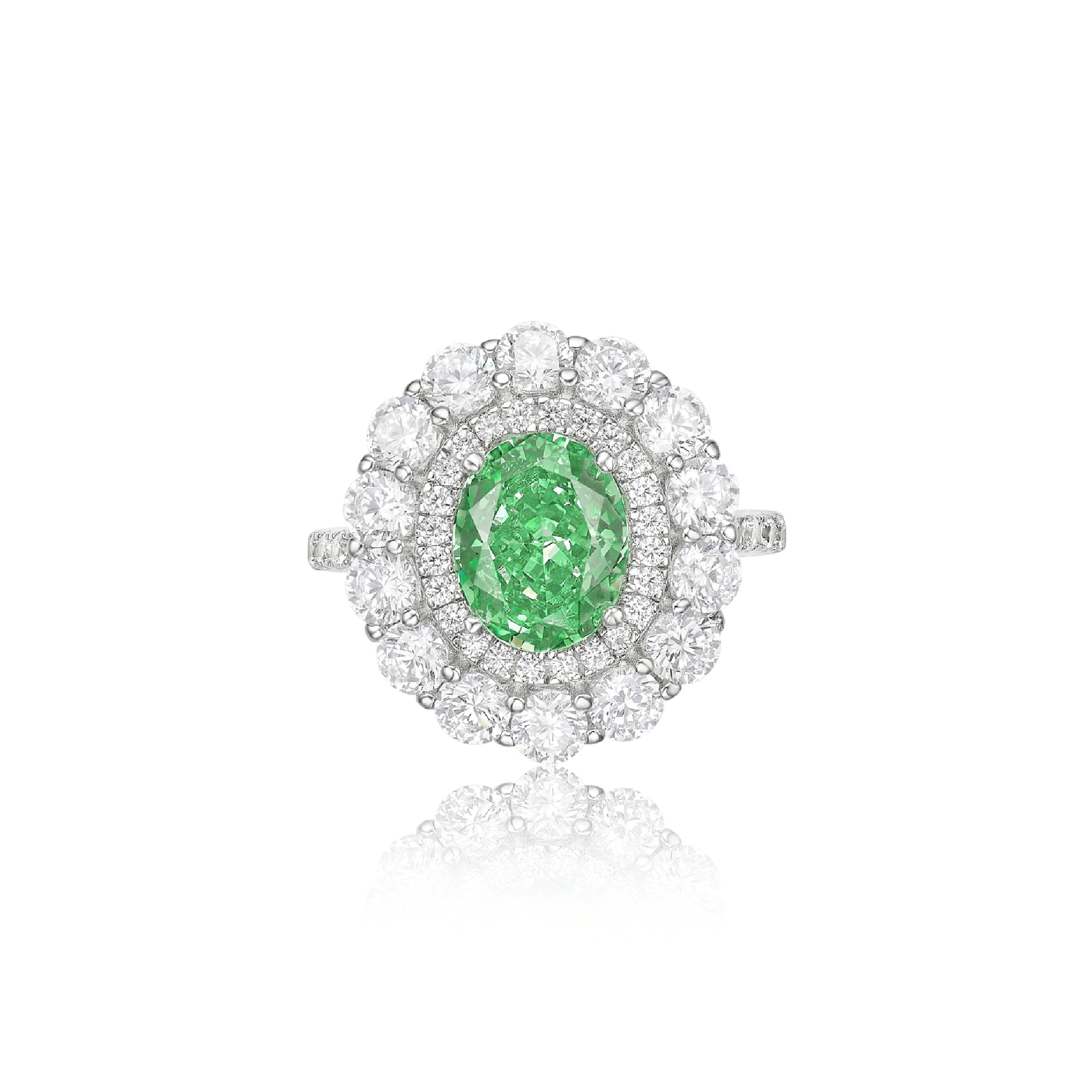 Oval Halo Paraiba Ring - Gem Vivi