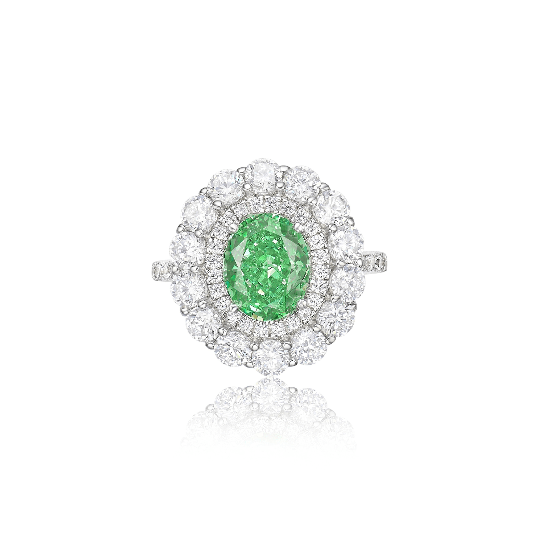 Oval Halo Paraiba Ring - Gem Vivi