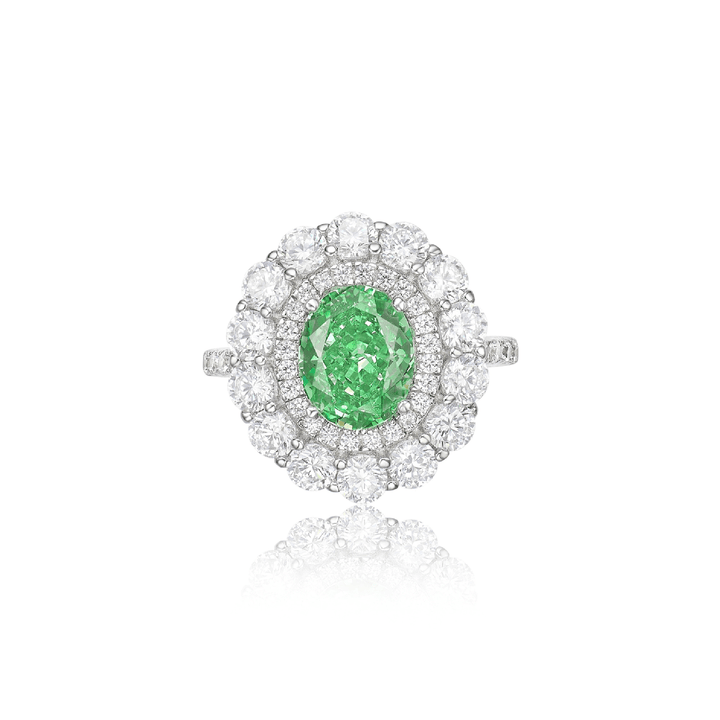 Oval Halo Paraiba Ring - Gem Vivi