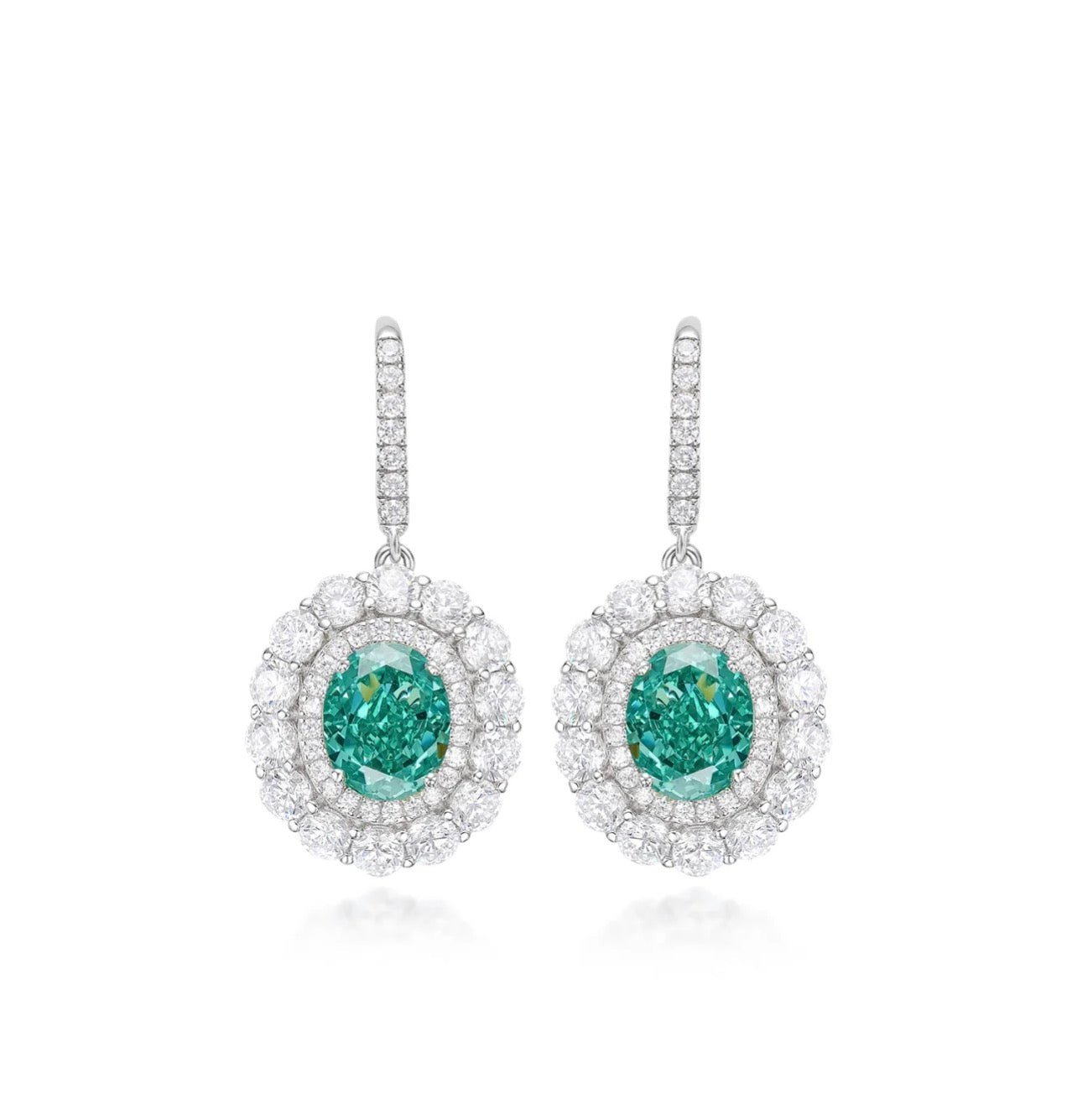 Oval Paraiba Drop Earrings - Gem Vivi
