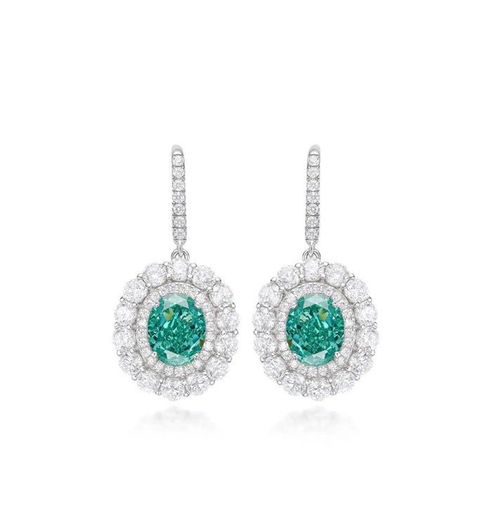 Oval Paraiba Drop Earrings - Gem Vivi