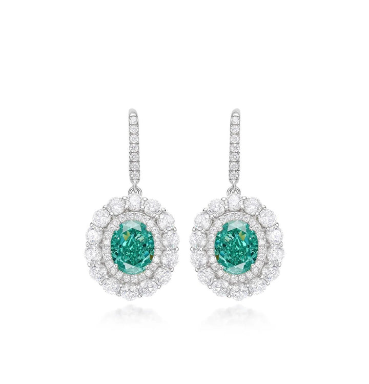 Oval Paraiba Drop Earrings - Gem Vivi